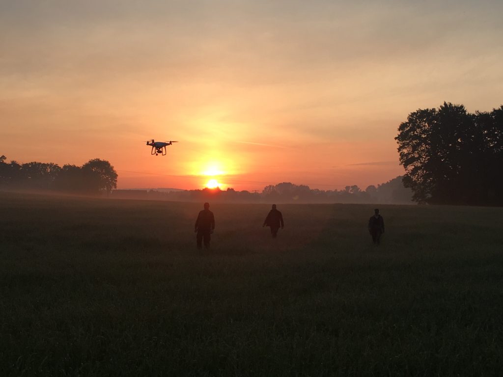 Drohnen Einsatz - Start in der Morgendämmerung